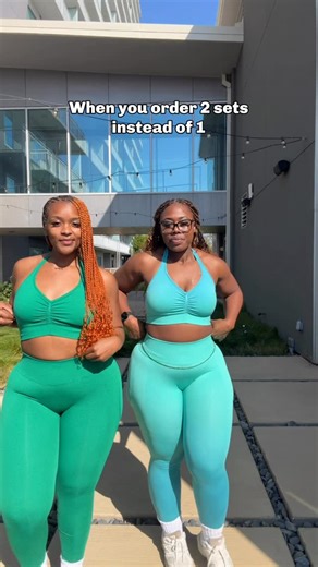 Chase | Curvy Fitness & Confidence 💕 on Instagram: "We love a cute matching set 🥰 💚Chase: Miracle Seamless Leggings - XL - Lucky Charm Halter Seamless Sports Bra - L - Lucky Charm 🩵Justine: Miracle Seamless Leggings - XL - Playa Ombré Halter Seamless Sports Bra - XL - Playa Ombré Use our support codes “CCURVES” or “JUSTINE” to save some 💰 @buffbunny_collection #buffbunnycollection #buffbunny #curvywomen #curvyfit #curvyfitness"