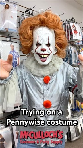 Trying on a Pennywise costume. #shortvideo #costume #short
