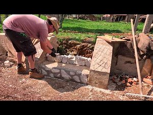 Building Garden Steps from Rustic Stone and Lime Mortar