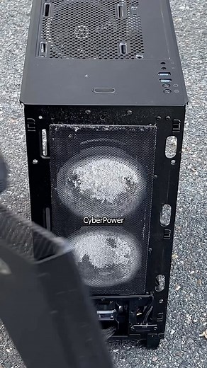 This CyberPower Gaming #PC is in my #computer repair shop because my customer upgraded the motherboard and said it didn’t boot after. Except it did, they just didn’t wait long enough for the first boot to happen. Patience is key when working with #technology especially when doing upgrades. Of course I clean this dusty #tech out while I have it here, and give the GPU a support bracket since it was sagging. | Salem Techsperts