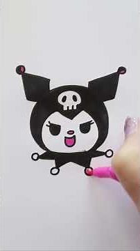 Drawing Kuromi 🖤 Easy Step by Step Drawing Tutorial ✏️✨