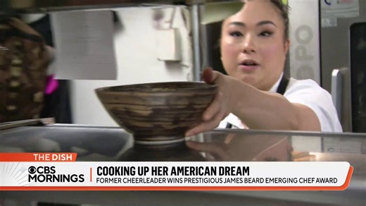 Masako Morishita learned how to cook growing up at her family’s restaurant in Kobe, Japan — but the winner of this year’s James Beard Award for Emerging Chef says it was a uniquely American job that helped her succeed in the kitchen: captaining an NFL cheerleading squad. “I just want to keep making Japanese moms proud,” Morishita told CBS News' Jan Crawford about leading the kitchen at Perry’s, a sushi institution in Washington, D.C. | CBS Mornings