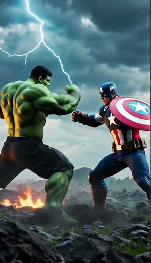 "Hulk vs Captain America ⚡ Epic Lightning Battle | Marvel Short"