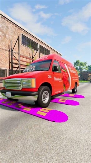 van and trucks vs Speed Bumps #short #beamng #beamngdrive #trucksvs