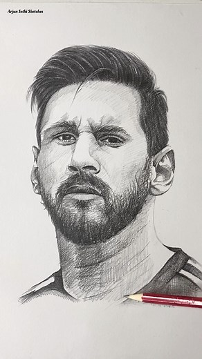 10K views · 207 reactions | For messi lover ⚽️✏️ #sketching #drawing #pencilart #artwork #pencilsketch #drawingtutorial #pencilportrait #messifans | Arjun sethi sketches | Facebook