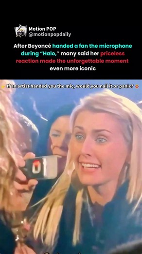beyoncé handed the microphone to a fan during halo and what she did wasn't expected #beyonce