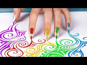 10 Weird Nail Hacks / Back To School Nails Using School Supplies!
