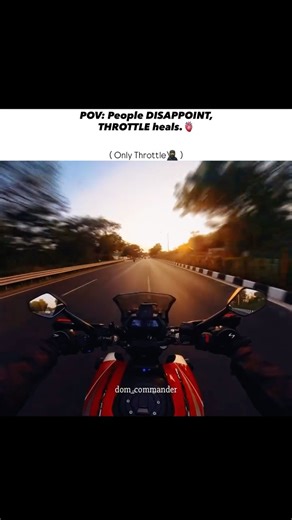 Dom commander | Ride & capture on Instagram: "Throttle heals.❤️‍🩹🏍️ . . @dom_commander . . . . . . . . . . . . . #bikers #bikelife #bikelovers #trendingnow #reelskarofeelkaro #trending #explorepage #fyp #realatable #bajajdominar #dominar250 #motorcyclelove #viralreels"