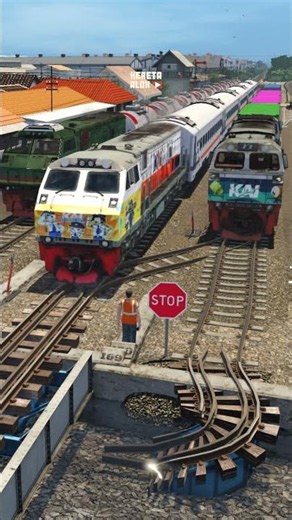 The Train Was Diverted to the Middle Track Due to Damaged Track #railroad #railway #railtrack #train