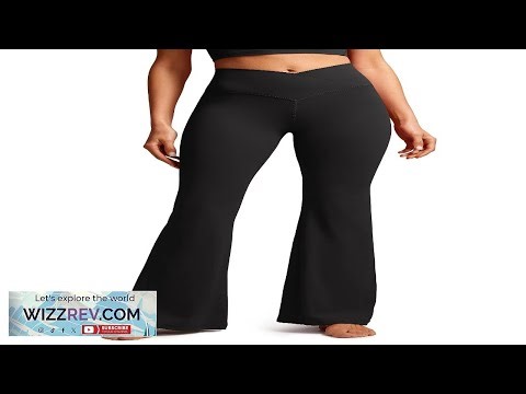 Crossover Flare Leggings for WomenHigh Waist V Cross Bootcut Bell Bottoms Tummy