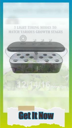 Hydroponics Plant Growing System 12 Pods Indoor Herb Garden Kit Led Light 4L Black