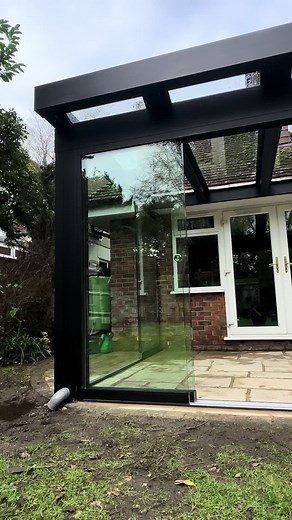 #garden #gardengoals #alfresco #wow #ledlights #veranda #gardenmakeover #extention #aluminium #transition #glassroom