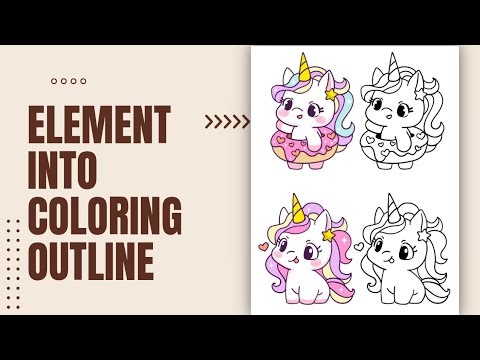 How to turn element into Coloring Outline | Canva Tutorial