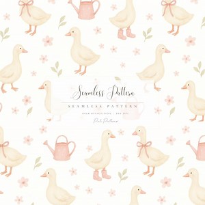 Nursery Duck Seamless Pattern, Baby Duck Pattern, Cute Goose Pattern, Farm Animal Design, Pastel Nursery Ducks, Pink Duck Print, Silly Goose - Etsy UK
