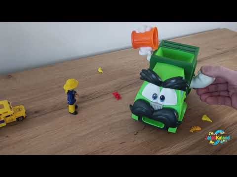 Szemét a versenypályán! 🗑️🚗 Kisautók és a szemétfaló kukásautó kalandja | Játékkaland