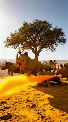 주황색 코끼리!? Orange Rhinos!? Warthog's Crazy Ink Attack 🦏🐗