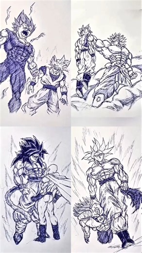 Dragon Ball 💀 Speed Drawing StickMan 😳 #shorts #anime #drawing #goku #dragonball