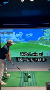 18th hole at TPC Scottsdale Champions today on the @pro_am_golf_chicago sim | The Swing Library