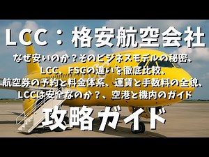 LCC攻略ガイド：なぜ安いのか？そのビジネスモデルの秘密、LCC、FSCの違いを徹底比較、航空券の予約と料金体系、運賃と手数料の全貌、LCCは安全なのか？、空港と機内のガイド