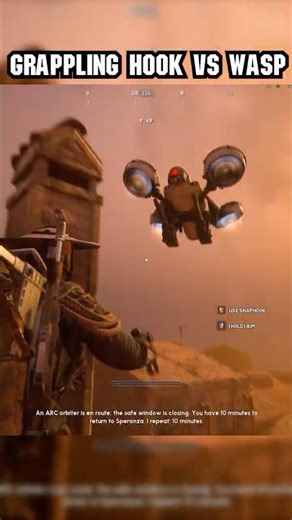 Grappling hook can be used as a weapon in Arc Raiders $#arcraiders