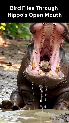 🦛 A Bird Flies Through a Hippo’s Open Mouth | Surreal Wildlife Moment in 8K HDR