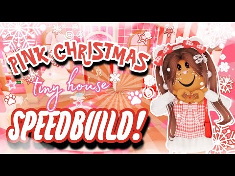 🎀‧˚Pink Christmas Tiny House Speedbuild! ɞ˚ *COST 10K+!!*