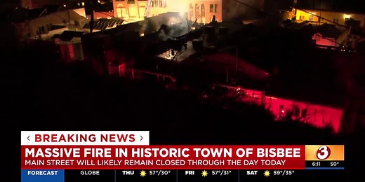 Massive fire tears through downtown Bisbee