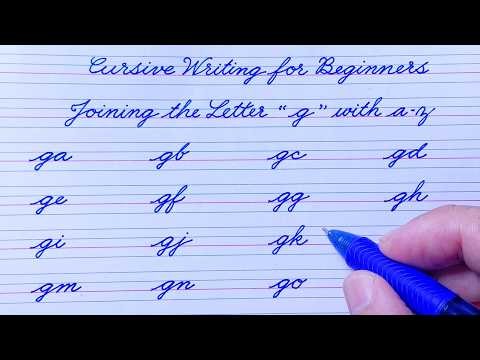 Cursive Writing for Beginners | Joining Letter "g" with a–z | Cursive Handwriting Practice | abcd