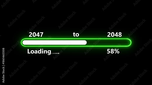 Abstract Glowing Loading Bar 2047-2048 Icon Animation for Digital Progress Indicator, UI Interface Design, Preloader Screen, and Futuristic Technology Dashboard