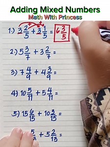 28K views · 424 reactions | Learn How to Add Mixed Numbers #mathwithprincess #mathviral #math #mathlessons #mathematics #mathreview #mathvideo #MathIsFun | Math with Princess | Facebook