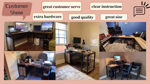 Amazon.com: FATORRI L Shaped Computer Desk with Wood Shelves, Industrial Rustic Home Office Corner Desk with Metal Legs (Rustic Oak, 59 Inch) : Home & Kitchen