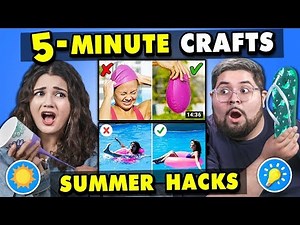 Generations React To And Try 5-Minute Crafts (Summer Hacks - Do They Work?)