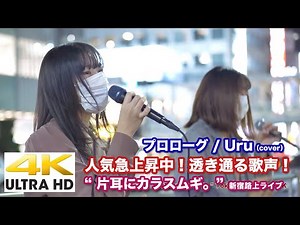 【4K】人気急上昇中！透き通る歌声！ プロローグ / Uru（cover）" 片耳にカラスムギ。" 2020.10.27 新宿路上ライブ 4K動画