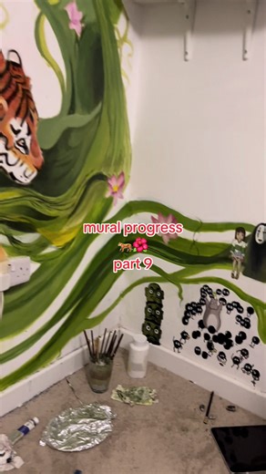 Mural Progress Update: Adding Haku from Studio Ghibli