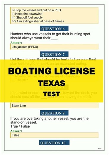 Texas Boating License Test 2026 PDF Download | Updated Boater Safety Exam Study Guide