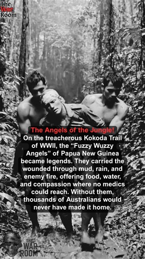 They called them the “Fuzzy Wuzzy Angels.” Unarmed and barefoot, the men of Papua New Guinea carried wounded Australian soldiers through the mud, rain, and ridges of the Kokoda Trail, saving countless lives with nothing but courage and kindness. #TheWarRoom #WWIIHeroes #KokodaTrail #FuzzyWuzzyAngels #ANZACHistory #fblifestyle | The War Room