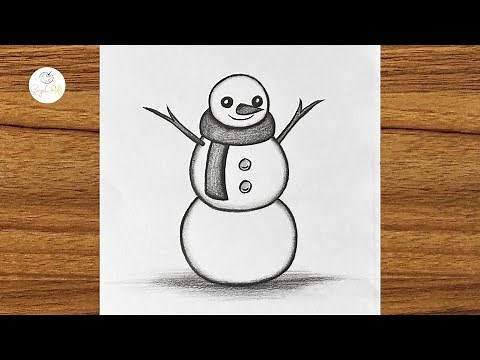 How to Draw a Snowman step by step || Easy drawing ideas for beginners || Drawing for beginners