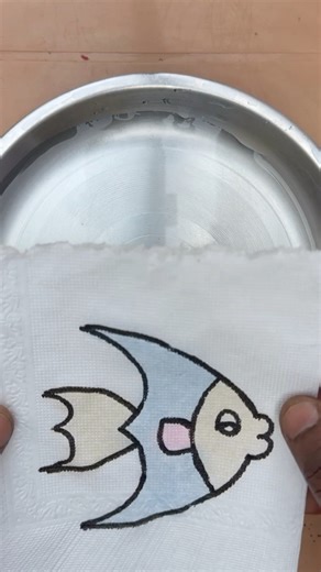 How to draw a Fish With Tissue Paper and Water Fantastic Drawing | AP Drawing