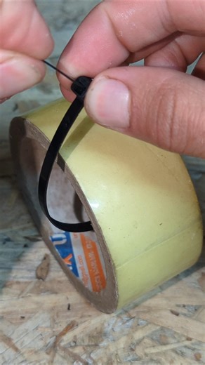 Life hack with tape and zip ties! 🤐 #engineering #electrician #diy