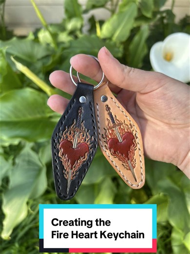 Crafting Leather Flame Hearts Keychains for Your Valentine