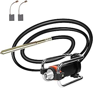 Electric Concrete Vibrator, 1500W 16000 RPM Portable Pencil Cement Vibrator, Copper Motor Handheld Concrete Vibrating Tool with Shaft of 14.75ft / 4.5m, Remove Air Bubbles and Level Concrete