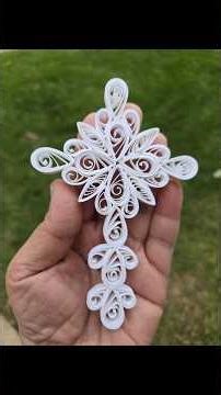 Paper Quilling Cross Ornament Tutorial #truptiscraft #quillingtutorial #crossart #diy