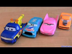 Color Changers Cars Flo, Snot Rod, Chick Hicks & Tow Truck Colour changing Underwater toys
