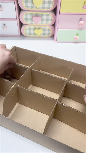 DIY Cardboard Storage Cabinet from a Box ✨#cardboard #papercraft #diy