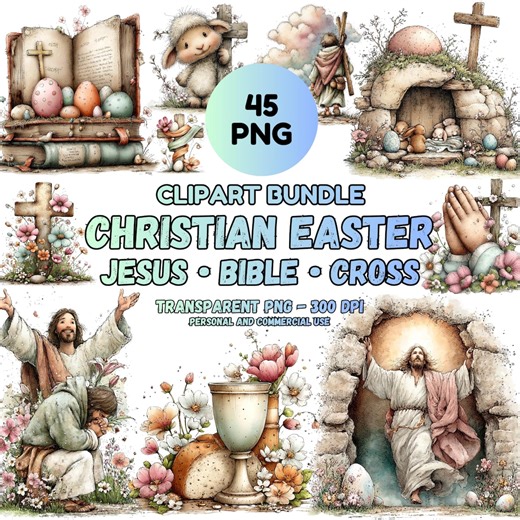 Christian Easter Clipart Bundle | Jesus, Bible & Cross | Resurrection Easter, Church Crafts, Faith PNG - Etsy Singapore