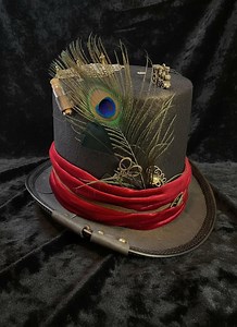 Steampunk Gothic Top Hat - Alice in Wonderland Inspired Mad Hatter Hat With Peacock Feather & Vintage Gears, Cosplay Costume Hat for Events - Etsy UK
