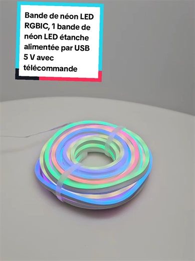 Bande de néon LED RGBIC, 1 bande de néon LED étanche alimentée par USB 5 V avec télécommande, contrôle par application, lumière décorative pour fête, festival, maison. #tiktokshopblackfriday #led #setup #rgb #deco