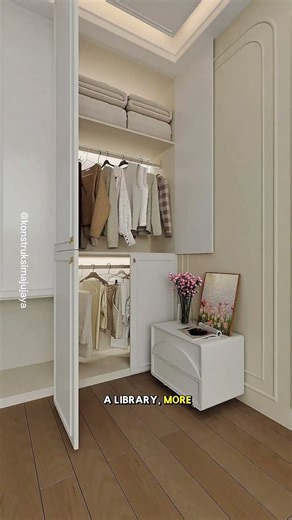 👚 Bedroom EXPLODING? 🤯 This Wall Hack Hides A Closet & Secret Bench! #shorts