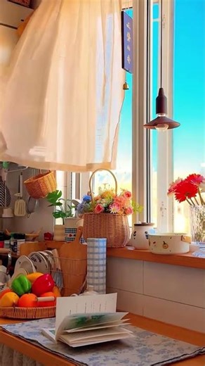 Windy outside the kitchen windows #aesthetic #windydays