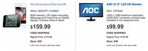 Best Buy 2 Day Sale: iPod touch for $160, 1080P Monitor $100 shipped